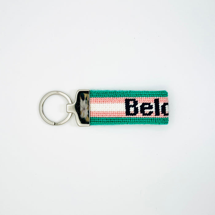 Green & Pink Beloved Key Fob